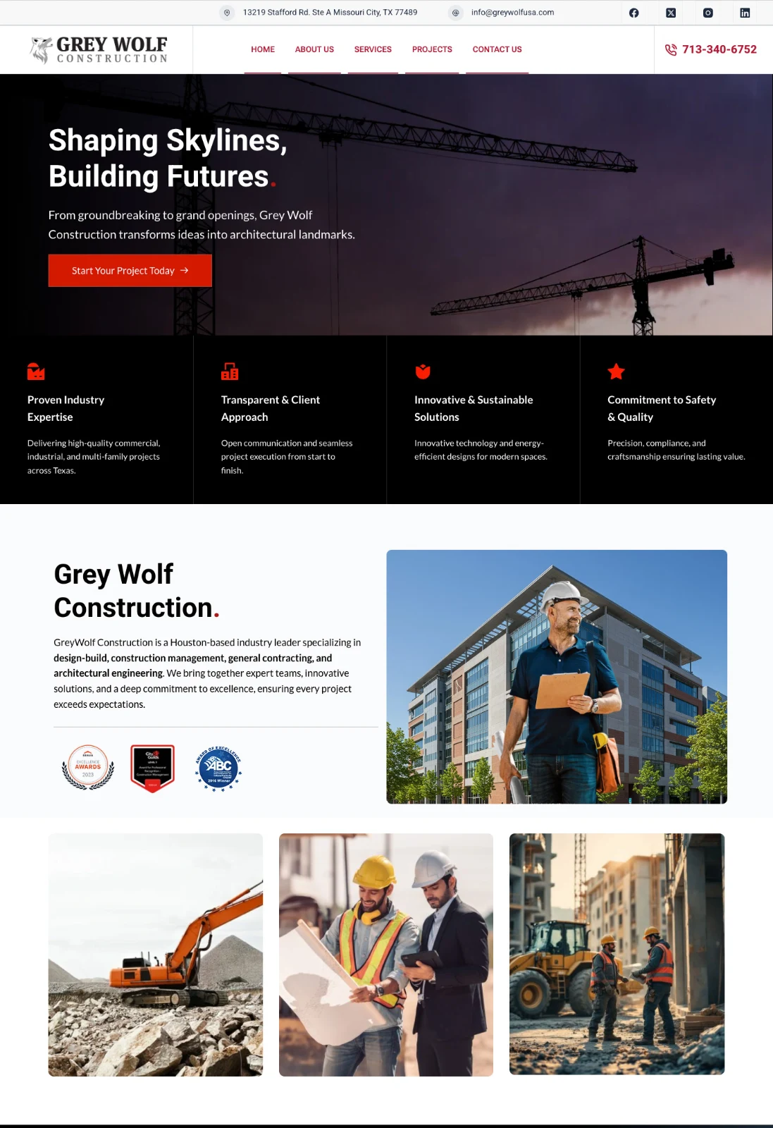 Grey Wolf Construction home page