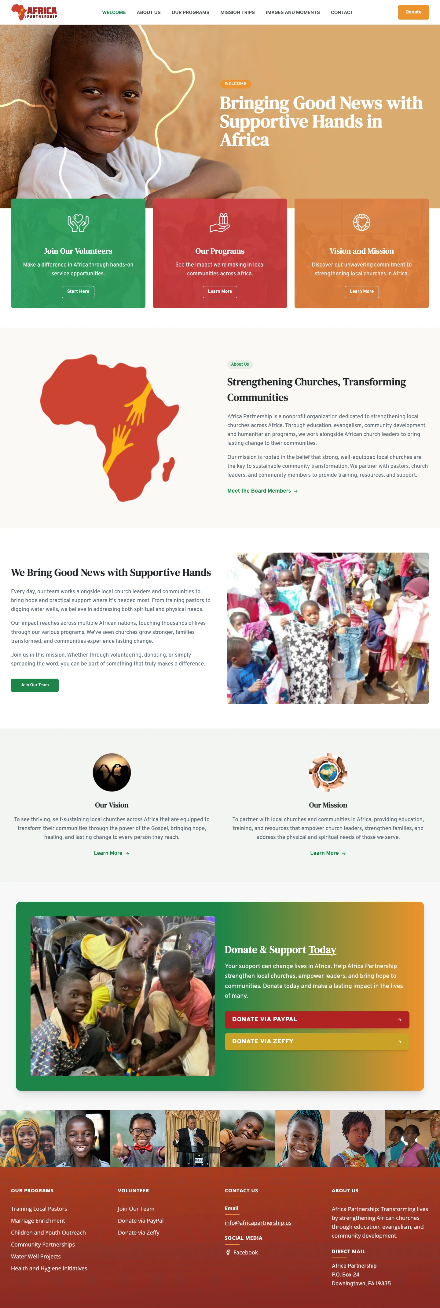 Africa Partnership homepage screenshot