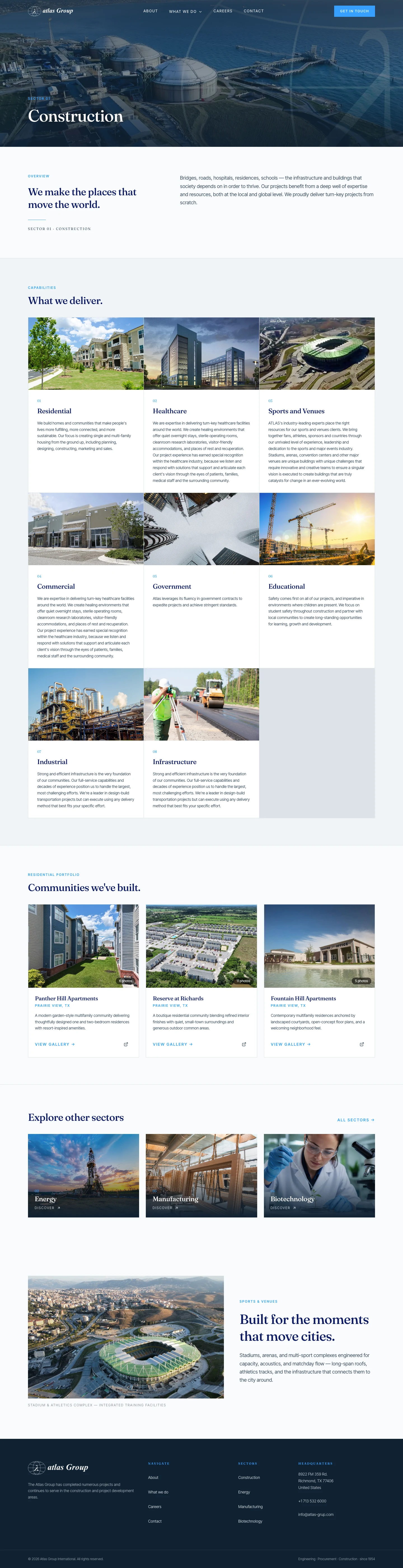 Atlas Group construction page screenshot
