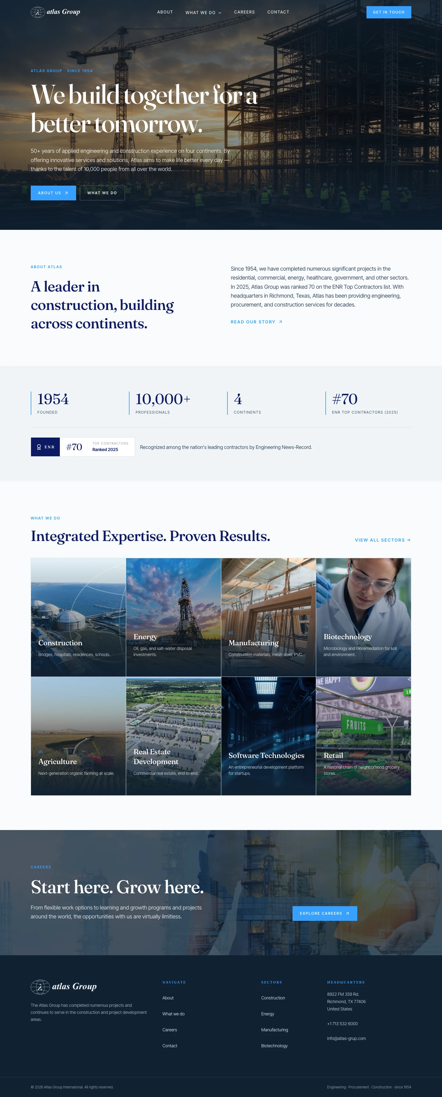 Atlas Group full homepage screenshot