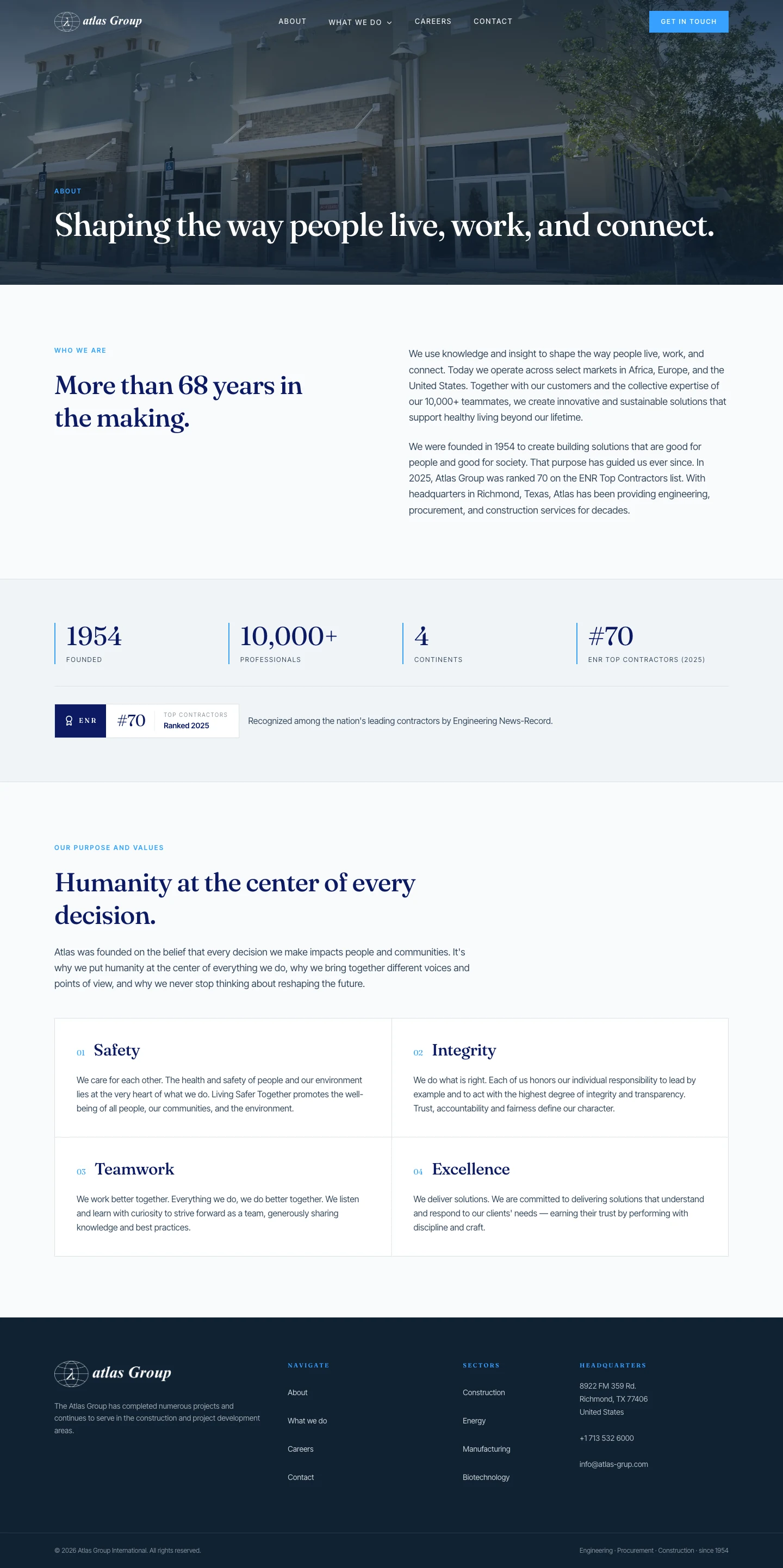 Atlas Group about page screenshot