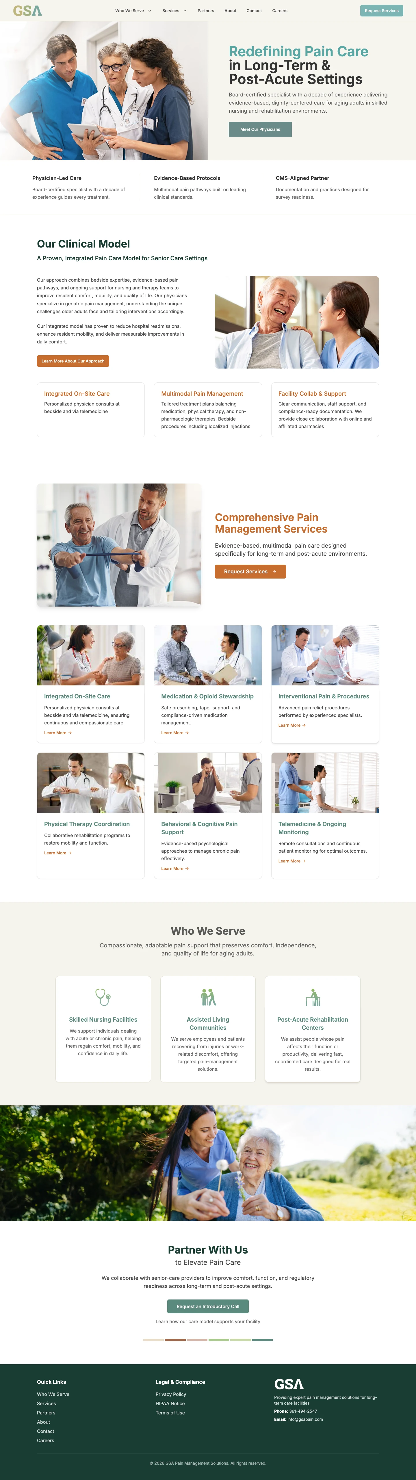 GSA Pain Management full homepage screenshot